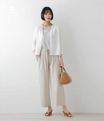 『匿名配送』ヨシキヒシヌマ　？　フリンジ付き　ジャケット　カーディガン 接触冷感】J-CAMICIE 7分袖Vネックカーディガン(51822663-2024