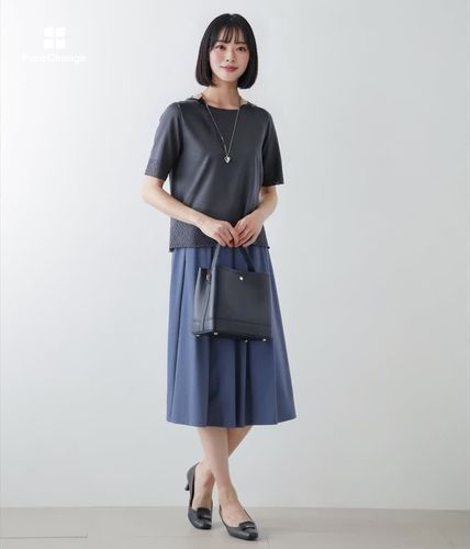 L】レーヨンナイロンジャージー タックスカート(54253512-2024