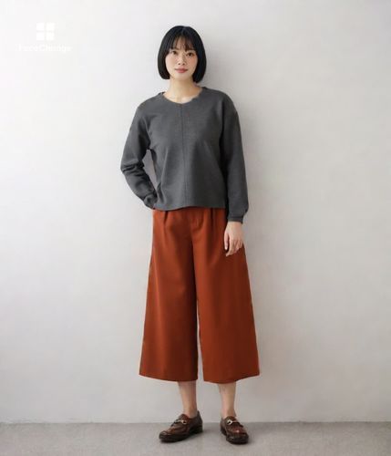 L】TWクリアツイル ガウチョパンツ(54333156-2024)｜ファッション通販