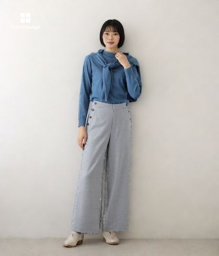 L】カラードガンクラブチェック マリンパンツ(54333263-2024