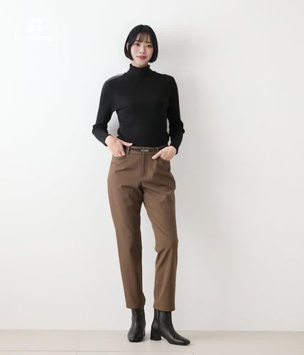L】【ウォッシャブル】裏起毛 あったかテーパードパンツ(54336264-2025