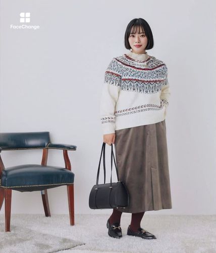 L】フェアアイル ハイネックニットプルオーバー(54716650-2025