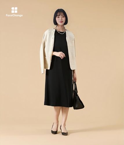 【Drawer】定価約8万＊12Gクルーネックニットジャケット　ノーカラー　1 L】ツィーディーラメ ノーカラーニットジャケット(54718512-2026