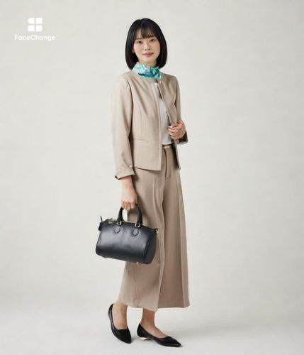 美品✨ケイミー　洗える ストレッチジャカード ノーカラージャケット　近年モデル ウォッシャブルストレッチ 1ホックノーカラージャケット(71113401-2024