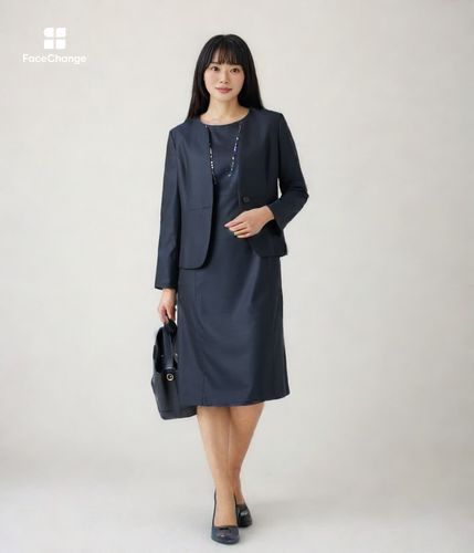 B15631 美品 クルニ 23SS タイロッケンノースリーブジャケット　黒1 ウールシルクシャークスキン 1釦ノーカラージャケット(71113805-2024