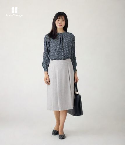 ストレッチホームスパン タックスカート(71219453-2023)｜ファッション