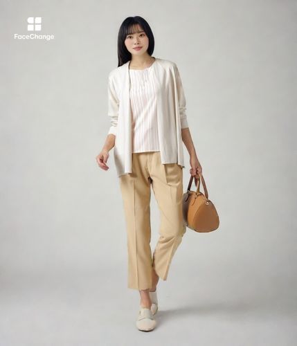 ポリエステルツイル ウエストゴムテーパードパンツ(71312442-2024