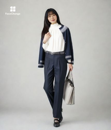 ウールシルクシャークスキン テーパードパンツ(71313805-2024