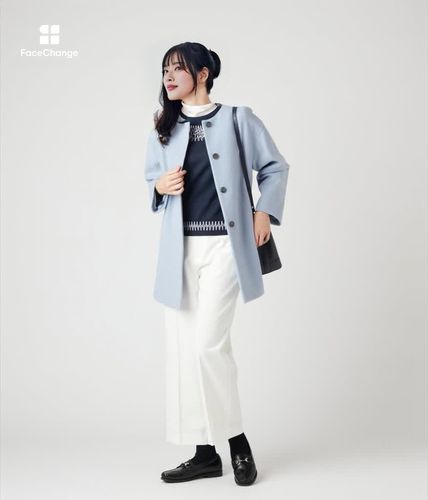 【大寒波・最終セール】ニューヨーカー　NEWYORKER ウールカシミアコート ウールナイロンリバー ショールカラーロングコート