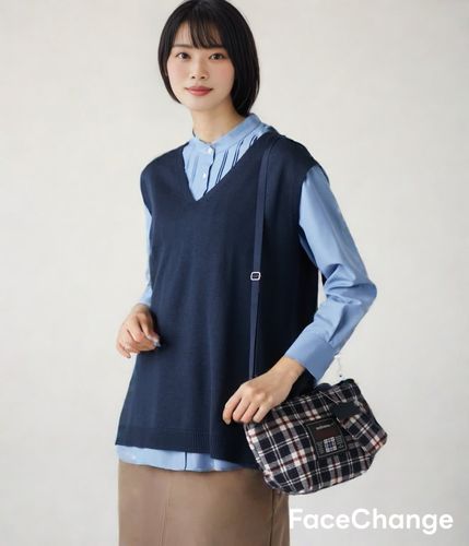 手洗い可能】ウールアクリル天竺 ニットベスト(71793920-2024