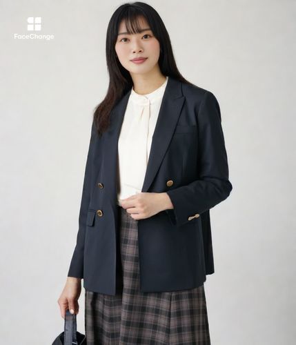 L】TWストレッチ ダブルブレストブレザー(79083499-2024