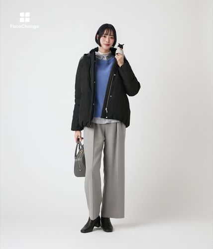 L】ポリエステルストレッチタフタ ダウンコート(79556452-2025