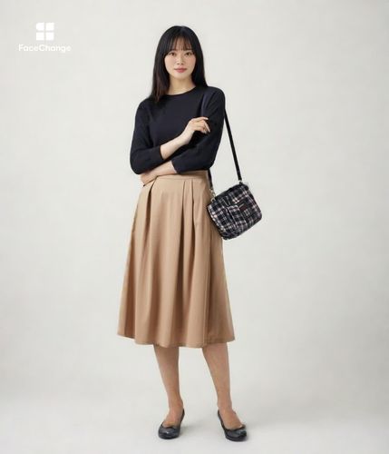 PGG新品タグ付きスカート L】【接触冷感・吸水速乾】プレーティング天竺 イレギュラータックス